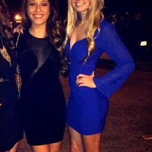 Cobalt blue long sleeve cocktail dress!